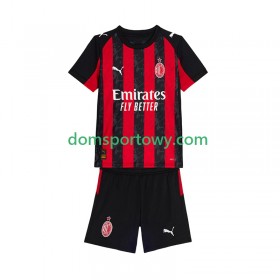Koszulka AC Milan Dziecięcy Domowe Koszulki Piłkarskie 2025-2026 Krótki Rękaw
